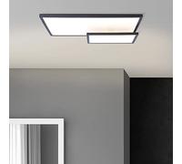 Brilliant Panneau LED encastrable - Panneau de montage au plafond avec EasyDim : intensité variable avec interrupteurs traditionnels et élément orientable en métal/plastique - Noir/blanc - 62 x 47 cm