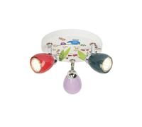 BRILLIANT lampe Birds LED Spotrondell 3flg multicolore | 3x LED-PAR51, GU10, 3W lampes à réflecteur LED incluses, (250lm, 3000K) | Échelle A ++ à E | Têtes pivotantes, Coloré