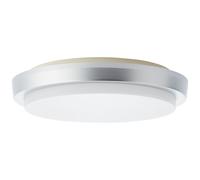 BRILLIANT Plafonnier d'extérieur LED intemporel DEVORA | argent | plastique Ø 28 cm | 12W 1600 lumens 3000 Kelvin | IP65