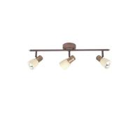 Brilliant 35816/56 Barre 3 Lampes Métal/Verre Marron 60 x 19 x 19 cm