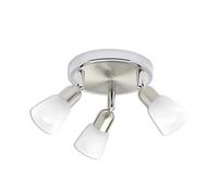 BRILLIANT lampe Sofia spot cocarde triple fer/chrome/blanc | 3x D45, E14, 40W, adaptées aux lampes à suspension (non incluses) | Échelle A ++ à E | Têtes pivotantes