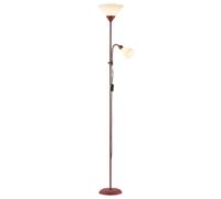 Brilliant Spari Deckenfluter mit Leselampe rot - LED Stehlampe - 1,8 m | Plafonnier sobre avec bras de lecture, H 180 cm, E27/E14 max. 60W/25W