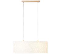 BRILLIANT Suspension lumineuse Galance 2 flammes bois / luminaires intérieurs blancs, suspensions, barres | 2x A60, E27, 40W, convient aux lampes normales (non incluses) | A ++ | Écran de structure noble en véritable papier peint en vinyle