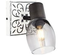 BRILLIANT Tolosa applique murale crème/verre fumé éclairage intérieur, spots muraux | 1x D45, E14, 6W, convient aux lampes à suspension (non fournies) | A ++ | Tête pivotante