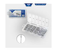 Brilliant Tools Assortiment de rivets aveugles BT066950, 400 pièces Aluminium 2,4/3,2/4,0/4,8 mm