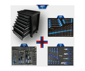 Brilliant Tools Brilliant Tools Chariot d’atelier avec 7 tiroirs et 207 outils Quantité:1
