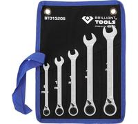 Brilliant Tools – Jeu de clés mixtes à cliquet BT013205 – 5 pièces réversibles 8–19 mm