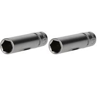 BRILLIANT TOOLS BT020954 Douille 6 pans 1/4", version longue, 8 mm [Powered by KS TOOLS] (Lot de 2)