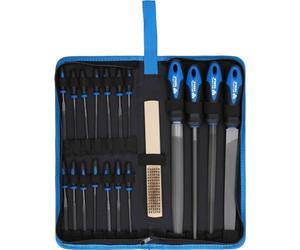 BRILLIANT TOOLS BT103030 Jeu de limes avec carde [Powered by KS TOOLS] | Jeu de limes avec carde à lime, 19 pcs