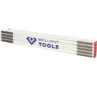 Brilliant Tools Mètre pliant BT110900 – 2 m, 10 brins, embouts laiton, graduation mm