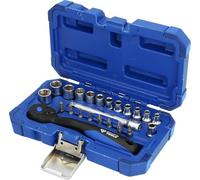 BRILLIANT TOOLS Coffret de Douilles et cliquets 1/4", 23 pcs 4042146774281 Bleu/Noir