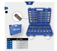 Brilliant Tools Jeu de clés à douilles 1/2 pouce, 30 pièces, profil hexagonal interne