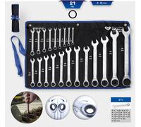 Brilliant Tools - Jeu de clés mixtes à cliquet BT013121 21 pièces 6-32 mm