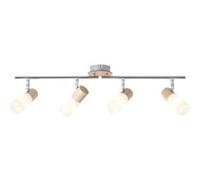 BRILLIANT lampe Babsan spot tube 4 fl. Bois clair/blanc | 4x C35, E14, 3,5W, adapté aux lampes à bougie (non incluses) | Échelle A ++ à E | Têtes pivotantes/bras rotatifs