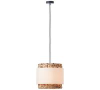 Brilliant Waterlilly suspension 1 flamme noir/naturel/blanc, tissu/jacinthe d'eau/métal, 1x A60, E27, 60 W