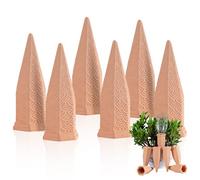 BrilliantDay Oyas A Planter Terre Cuite, Lot de 6 Ollas Arrosage Automatique et Ecologique pour Plante d'Intérieur et d'Extérieur, Cône en Argile d’arrosage, Oyas a Enterrer Terracotta