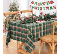 BrillShine Nappe de Noël Vert Vichy Carreaux pour Cuisine Jardin 140x210cm