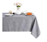 BrillShine Nappe Rectangle 100x 140 cm Anti Tache Lavable en Polyester pour Salle à Manger Jardin Extérieur Table à Manger Décoration Gris
