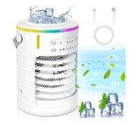 BRILLSTEN Ventilateur de Climatisation Portable 600ML USB - Ventilateur silencieux 3 vitesses, humidificateur et purificateur