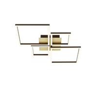 BRILONER 3128-017 Plafonnier LED, gradation progressive, plafonnier orientable LED, LED Frame, brun doré, 750x470x73 mm