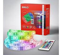 BRILONER - 4m LED Strip RGB, Bande LED USB, Chaîne d'éclairage décorative, Bande LED, Lumière colorée et effets, Raccourcissable, Variable, Télécommande, Blanc