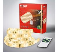 BRILONER - 5m LED Strip extérieur, Bande LED, Chaîne lumineuse décorative extérieure, Barre LED, Décoration balcon, Lumière blanche chaude, Télécommande, IP44 protection contre les projections d'eau