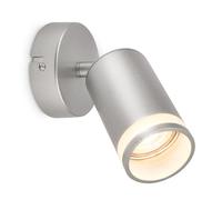 BRILONER - Applique intérieure avec sortie de lumière latérale, orientable, GU10, lampe de lecture, lampe salon, couloir, chambre à coucher, éclairage mural, 8x16 cm, chrome mat