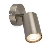 BRILONER - Applique Intérieure Orientable, Douille GU10, Max. 9 W, Lampe de Lecture, Salon, Cuisine, Couloir, Chambre à Coucher, 8x15,5 cm, Nickel Mat, Argent