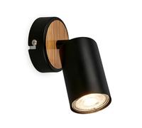 BRILONER - Applique intérieure pivotante, douille GU10, max. 9 W, lampe de lecture, lampe de salon et couloir, applique murale, spot de cuisine, chambre à coucher, 8x15,5 cm, noir-bois