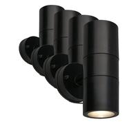 Briloner - Applique murale extérieure IP54, protection contre les projections d'eau et la poussière, douille GU10, max. 7W, Lampe extérieure, Éclairage extérieur, 16x7,5x11 cm, Noir (Lot de 4)