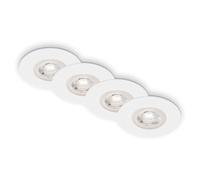 BRILONER - Jeu de 4 lampes encastrées au plafond, à intensité variable, lampes LED encastrées ultraplates, spot encastré salle de bain, spot encastré salle de bain IP44, blanc mat, 90x25 mm (DxH)