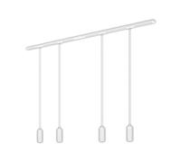 BRILONER Kit complet de rail - 4 suspensions LED à intensité variable - Lampes - Système de rail lumineux - Plafonnier - 1,5 m - Blanc