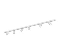 BRILONER Kit complet pour système de rail - 6 spots GU10 orientables - Alimentation - Système de rail lumineux - Plafonnier - 2,25 m - Blanc
