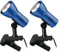 Briloner Lampe à pince LEUCHTEN LOCK, 40 W, IP20, bleu, métal-plastique, excl. 1x E14, 6,5 x 11,5 x 10,8 cm (Lot de 2)