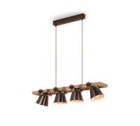 Briloner Lampe à suspendre LEUCHTEN TALLE, 40 W, IP20, gris antique, métal-bois, excl. 4x E27, 85 x 16 x 105,2 cm