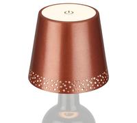 BRILONER - Lampe bouteille LED à intensité variable, Lampe bouteille à poser LED, Lampe de lecture, Lumière blanche chaude, 110x90 cm (DxH), Cuivre mat, Copper