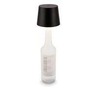 BRILONER - Lampe bouteille LED sans fil, tactile, à intensité variable, couleur de lumière blanche chaude, lampe de chevet sans fil, lampe de salon à poser, 10,5x11,5 cm, noir