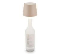 BRILONER - Lampe bouteille LED sans fil, tactile, à intensité variable, couleur de lumière blanche chaude, lampe de chevet sans fil, lampe de salon à poser, 10,5x11,5 cm, beige