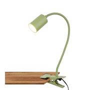 BRILONER - Lampe de bureau avec interrupteur à fil, couleur blanc chaud, orientable, fiche, lampe à pince, lampe de chevet, hauteur 40cm, vert