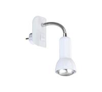 Briloner Lampe de lecture avec douille E14, interrupteur à bascule, orientable, blanche, 2739-016P