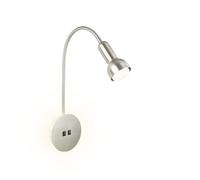Briloner - Lampe de lecture avec rétroéclairage, Applique murale d'intérieur orientable, Lampe LED avec 2 interrupteurs, Applique murale d'intérieur, Nickel mat