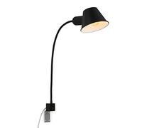 BRILONER - Lampe de lit flexible, lampe de lit réglable, interrupteur à bascule, 1x E27 douille max. 10 Watt, câble inclus, noir, 63 cm