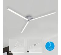Plafonnier LED lampe design lampe de salon plafonnier lampe de chambre, métal aluminium plastique blanc, 15W 1500lm blanc chaud, LxH 68,5x4,6 cm, Briloner 3181-039
