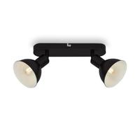 BRILONER - Lampe de plafond rétro, luminaire de plafond rétro à 2 lampes, spot de plafond E14, réglable, Noir-Blanc, 270 x 140 x 60 mm, Noir/Blanc