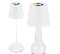 Briloner - Lampe de table LED 3 en 1 RGBW sans fil IP44 avec touche, variateur continu, batterie et source lumineuse interchangeables, lampe de chevet, lampe bouteille, lampe LED, lampe à vin, blanc