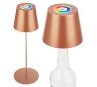 Briloner - Lampe de table LED sans fil 3-en-1 RGBW IP44, tactile, dimmable, batterie et ampoule remplaçables, chevet, lecture, camping, lampe à batterie, 36x12 cm, bronze