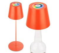 Briloner - Lampe de table LED sans fil 3-en-1 RGBW IP44, tactile, dimmable, batterie et ampoule remplaçables, chevet, lecture, camping, lampe à batterie, 36x12 cm, orange