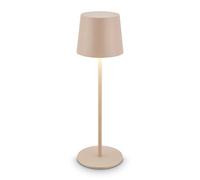 BRILONER - Lampe de table sans fil LED IP44 avec touch, dimmable, batterie & source lumineuse interchangeables, lampe de chevet sans fil, lampe de salon à poser, lampe chevet, 11x33cm, beige
