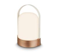 BRILONER - Lampe de table sans fil, variateur à 3 niveaux, fonction mémoire, ip44, câble de charge usb-c, salon à poser, lampe chevet, 14.5 x 13.5 x 24 cm, bronze métallique blanc