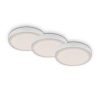 Briloner - Lampe Led Encastrée Leuchten Plat, 3 W, 350 Lm, Ip44, Blanc, Plastique-Métal, Lot De 3, 7,5 Cm